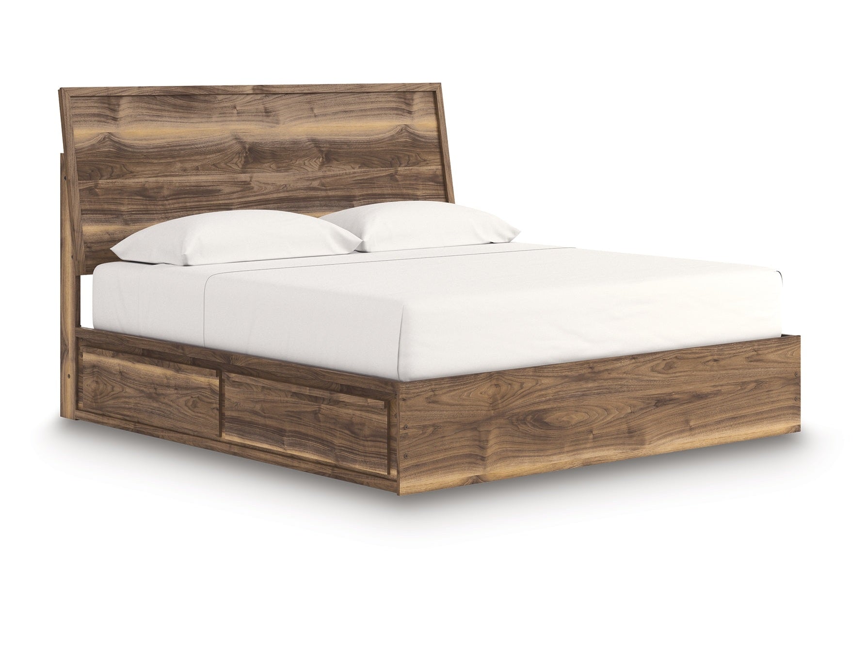 Zadilyn Brown King Panel Bed with Storage- Viva Furn
