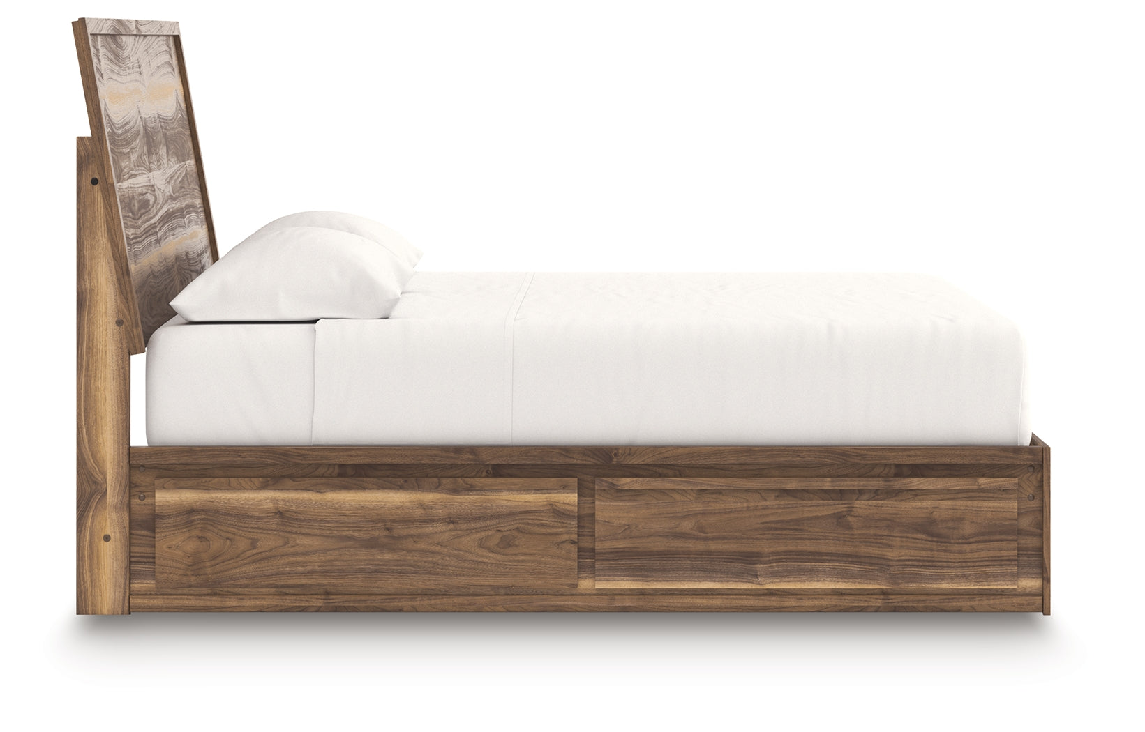 Zadilyn Brown King Panel Bed with Storage- Viva Furn
