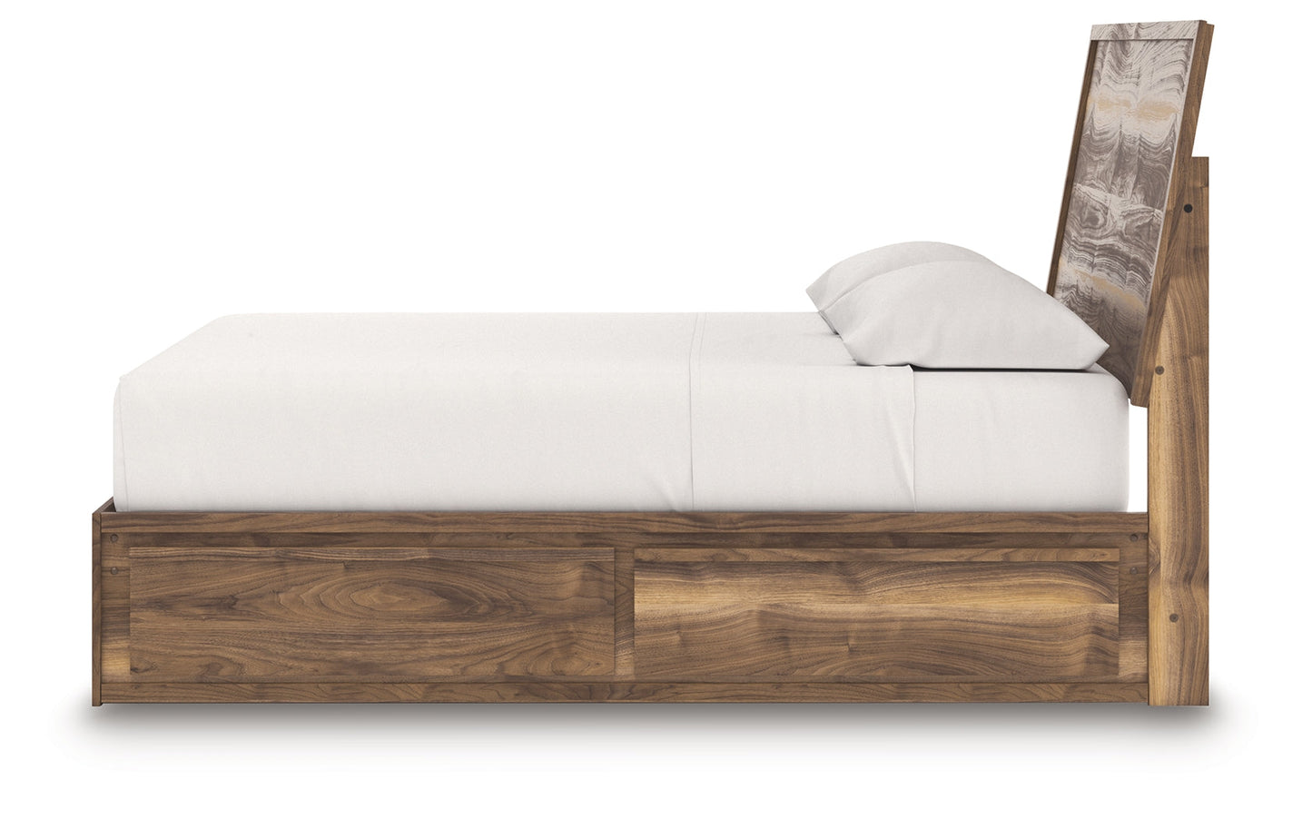 Zadilyn Brown King Panel Bed with Storage- Viva Furn