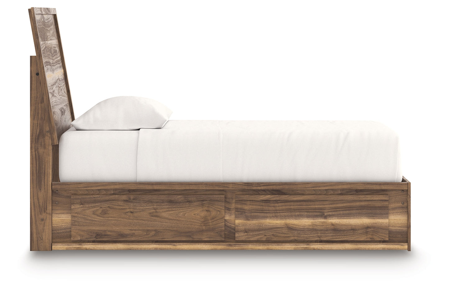 Zadilyn Brown Twin Panel Bed with Storage- Viva Furn