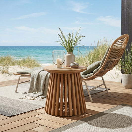 Zahara Natural Outdoor Side Table - Ornate Home