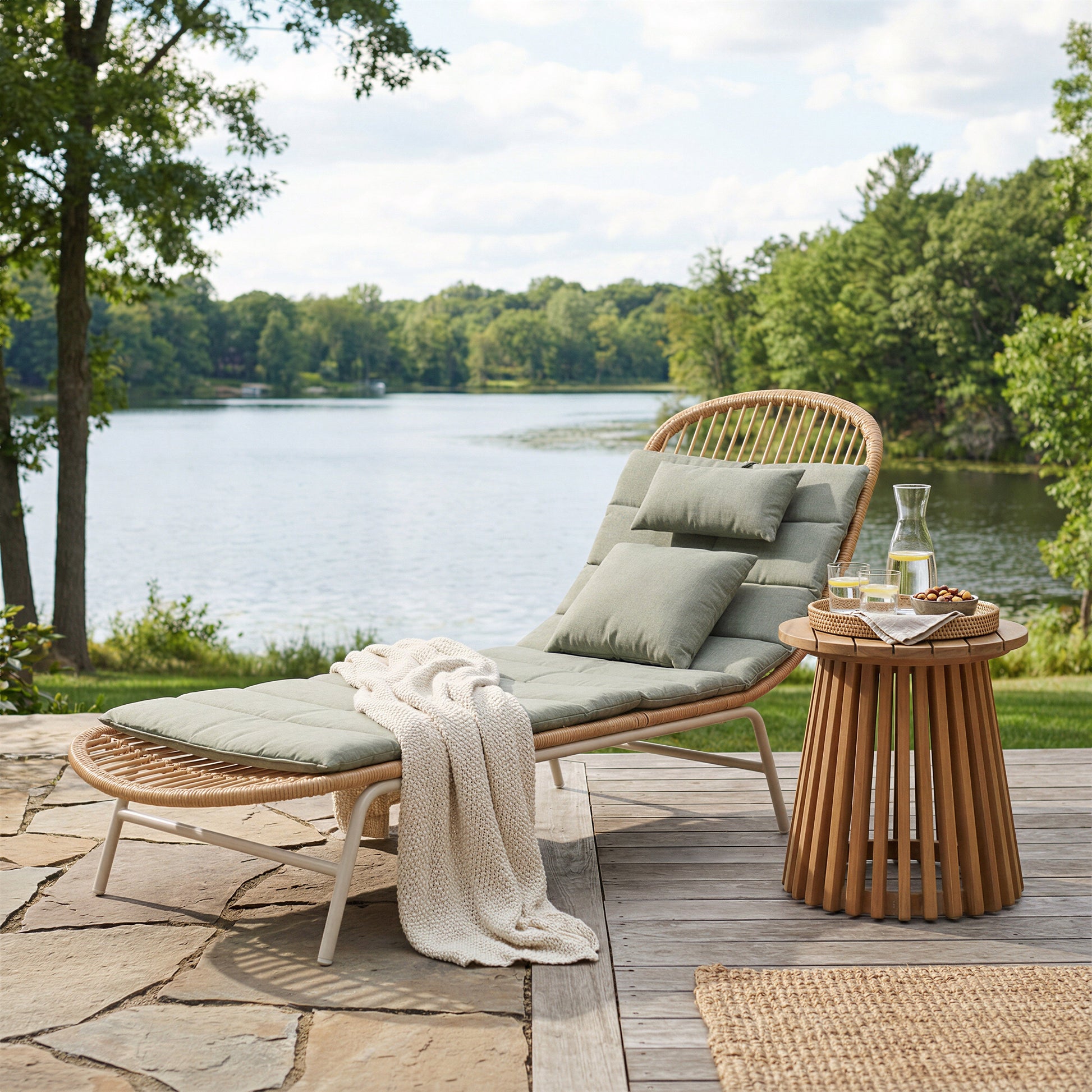 Zahara Natural Outdoor Side Table - Ornate Home