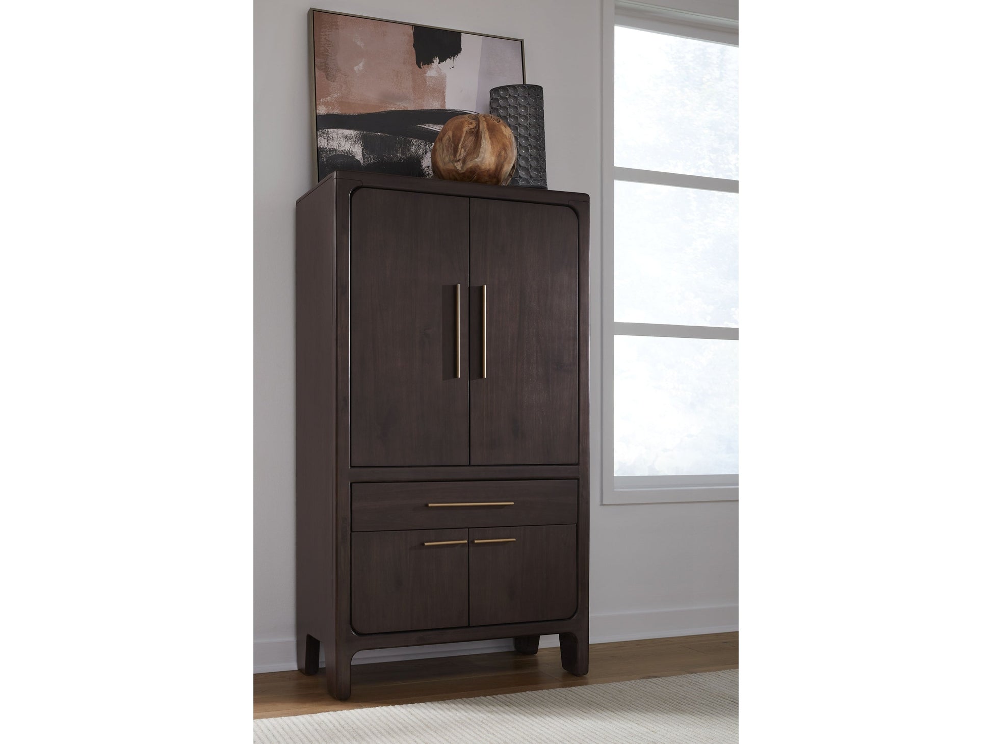 Zamba Jaguar Four Door One Drawer Acacia Bar Cabinet - Ornate Home
