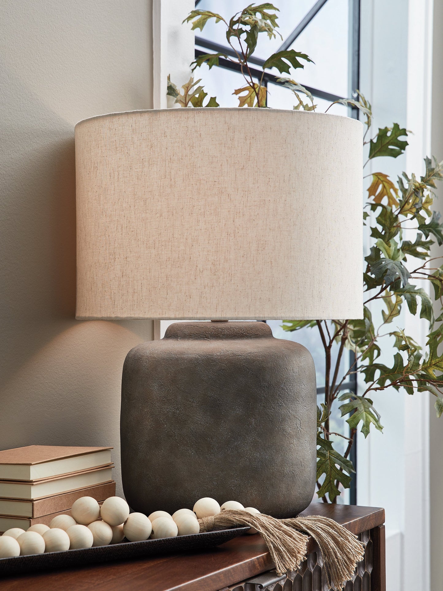 Zandophen Antique Gray Table Lamp- Viva Furn