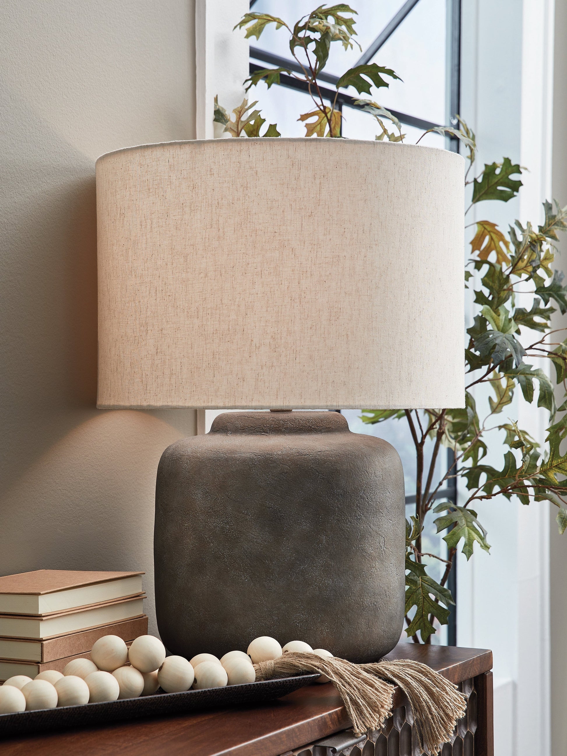 Zandophen Antique Gray Table Lamp- Viva Furn