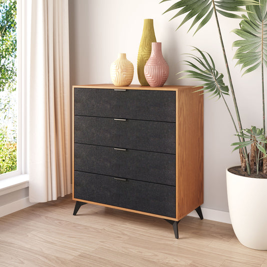 Zarif Black & Walnut Chest - Ornate Home