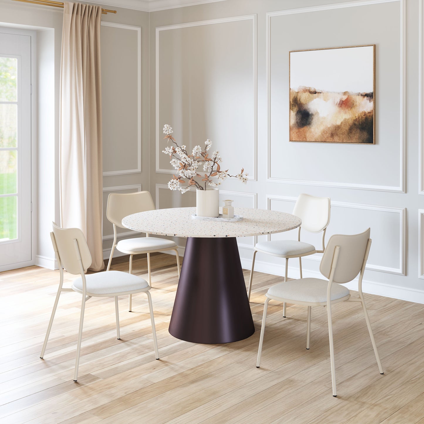 Zeal Light Gray & Beige Dining Chair (Set of 4) - Ornate Home