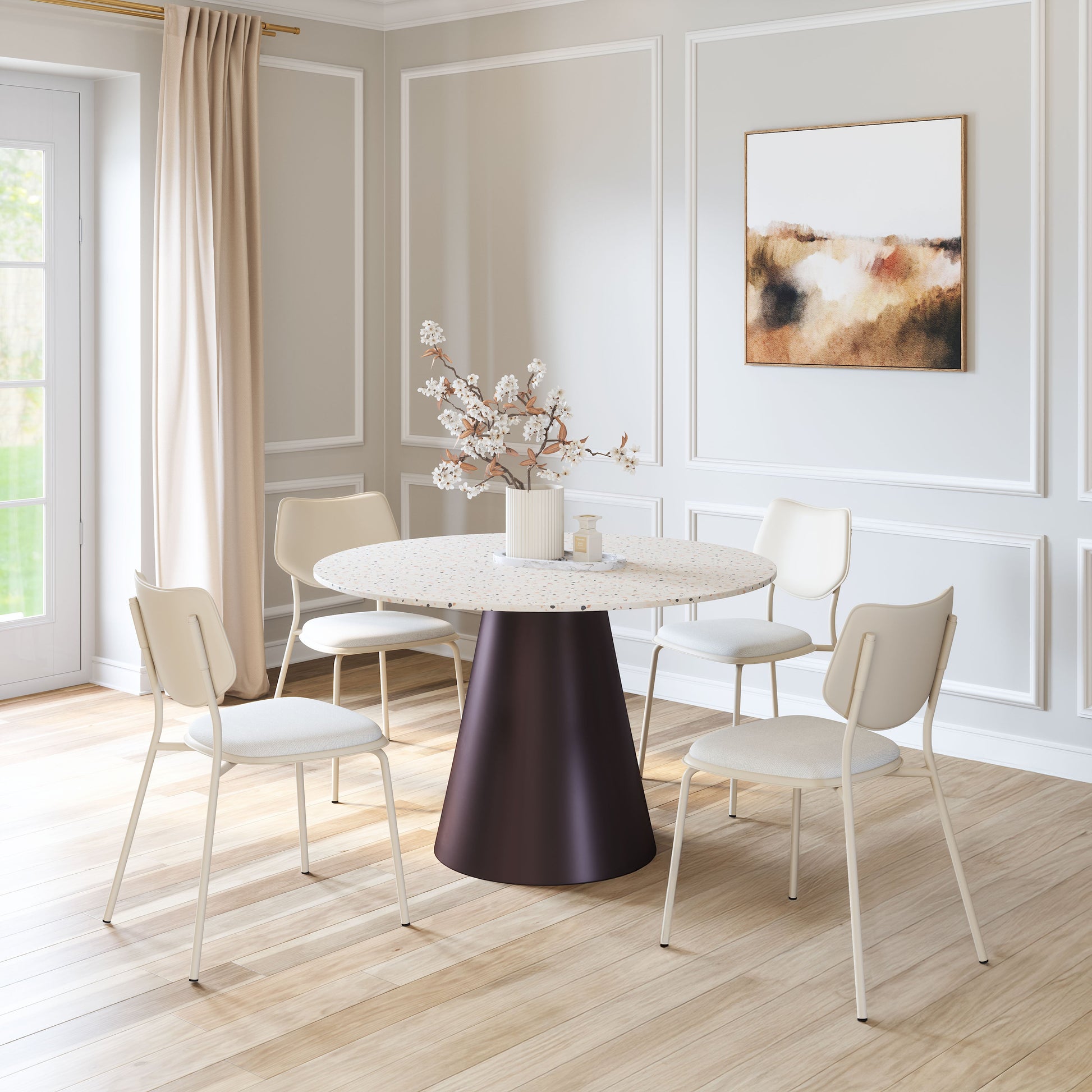 Zeal Light Gray & Beige Dining Chair (Set of 4) - Ornate Home