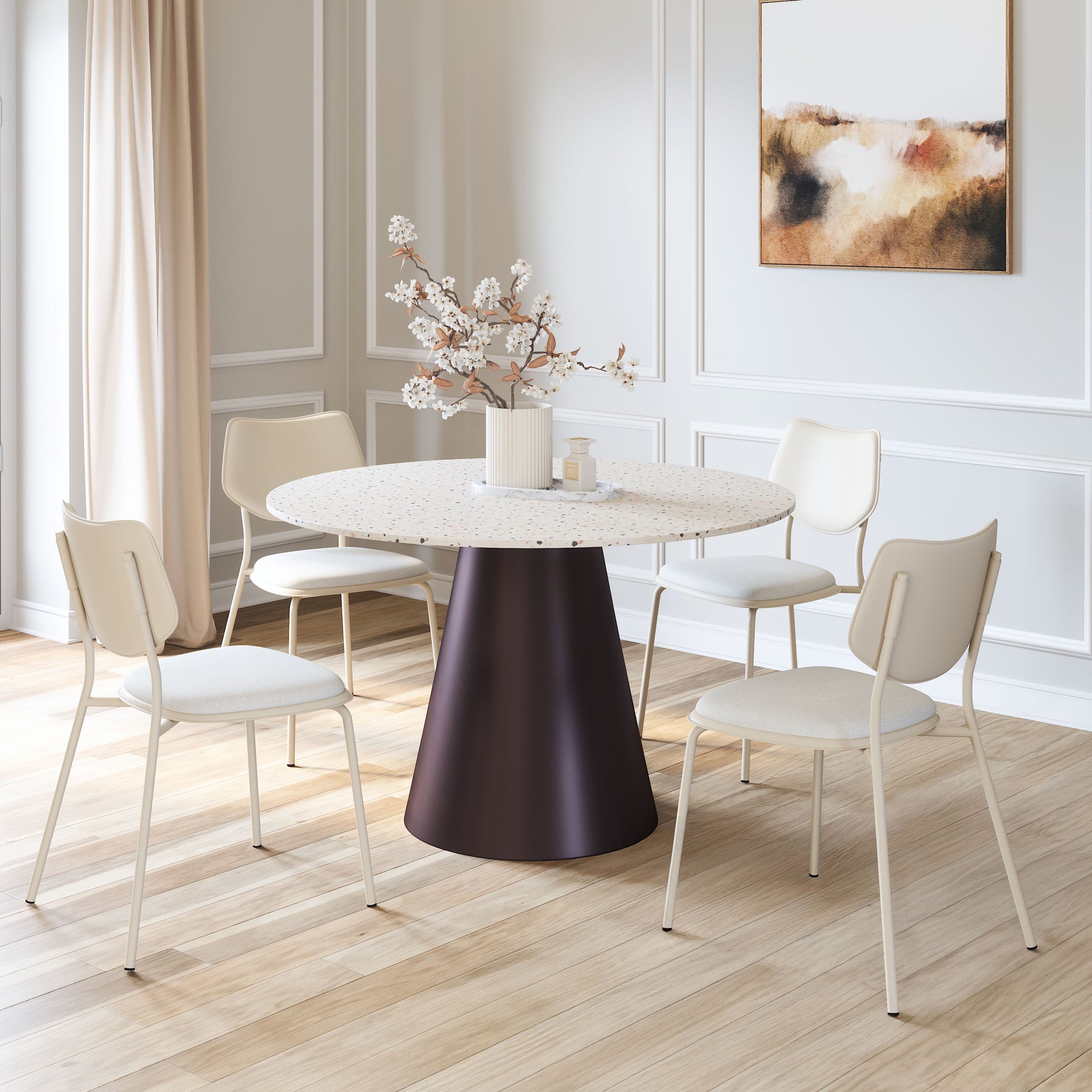 Zeal Light Gray & Beige Dining Chair (Set of 4) - Ornate Home
