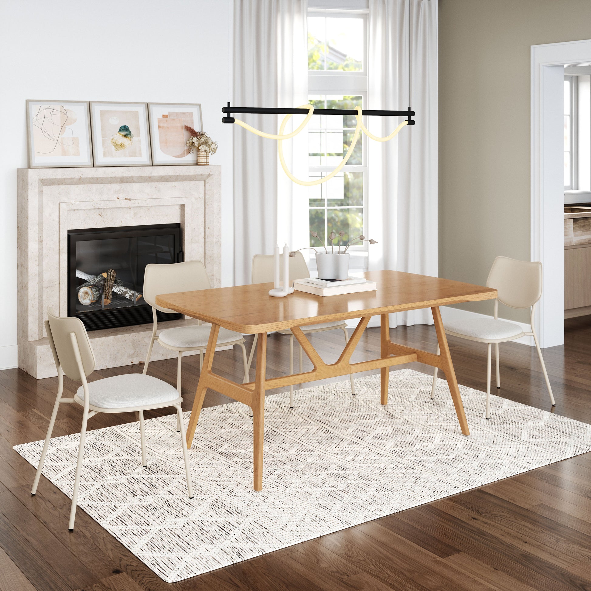 Zeal Light Gray & Beige Dining Chair (Set of 4) - Ornate Home