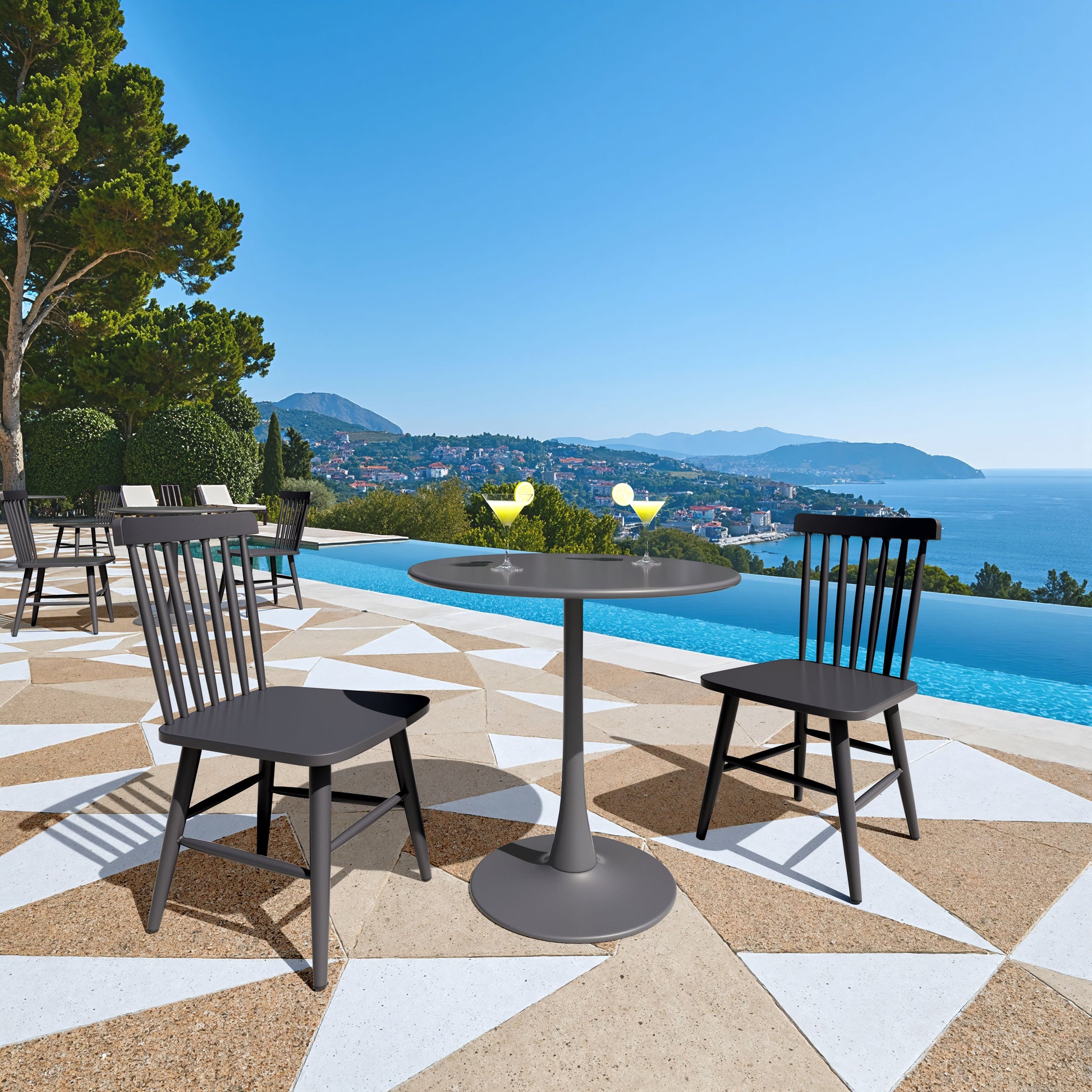 Zeilen Black Outdoor Dining Chair (Set of 2) - Ornate Home