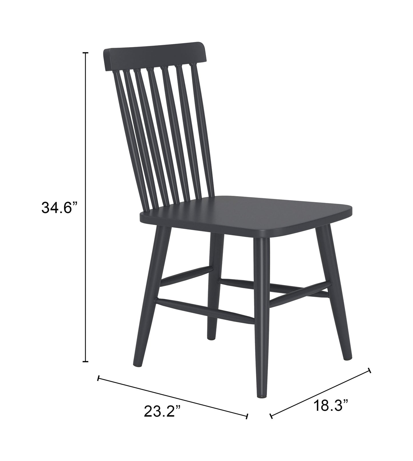 Zeilen Black Outdoor Dining Chair (Set of 2) - Ornate Home