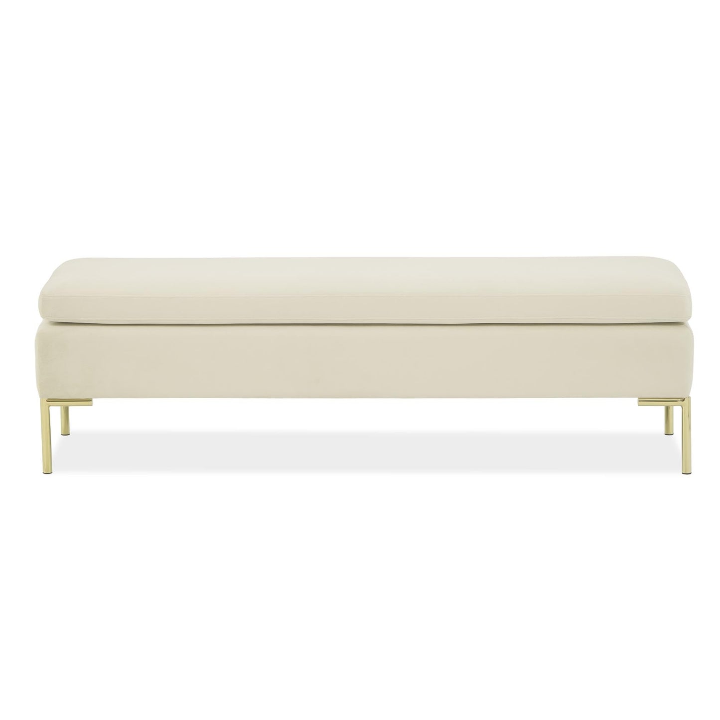 Zennia Gold/Ivory Velvet Accent Bench - Ornate Home