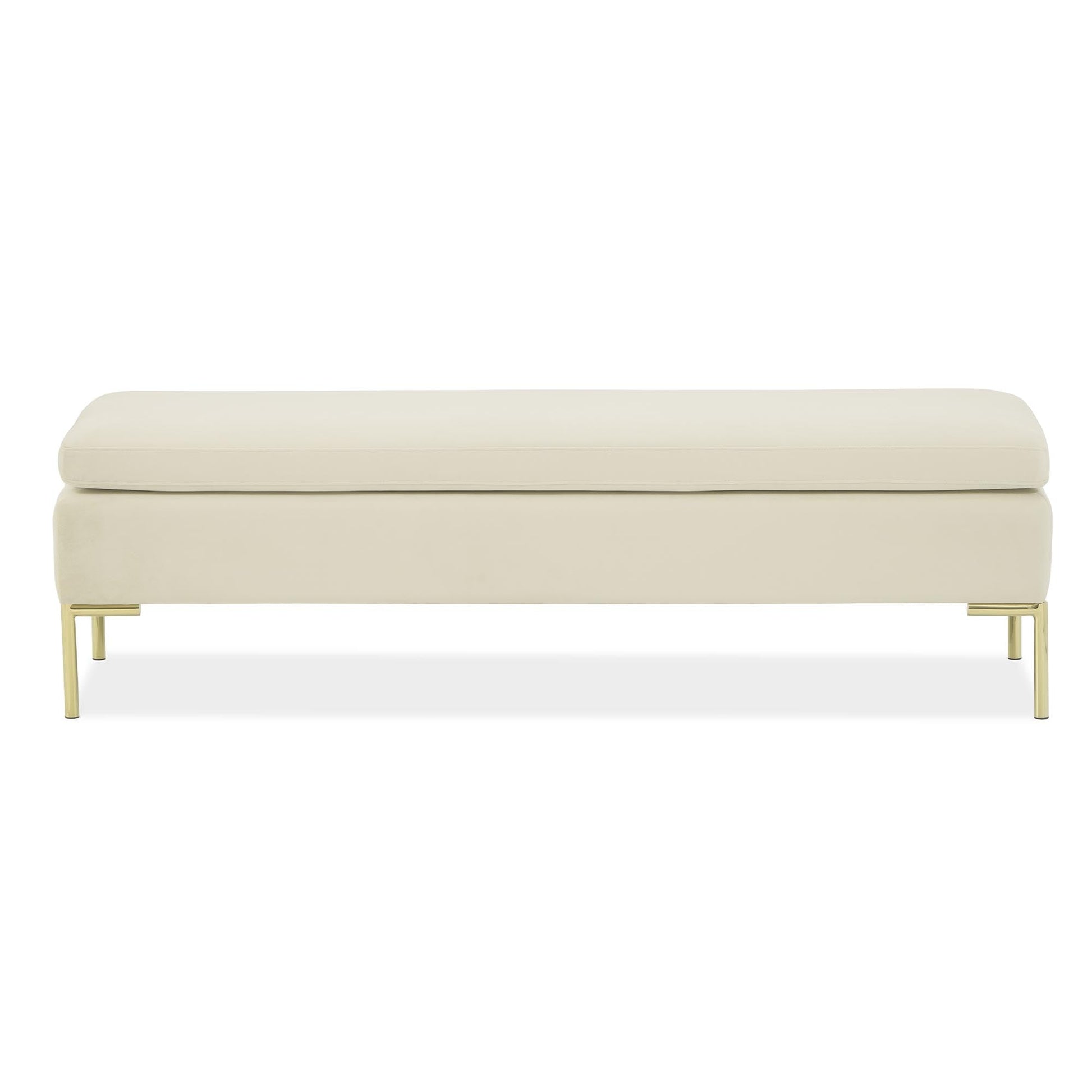Zennia Gold/Ivory Velvet Accent Bench - Ornate Home