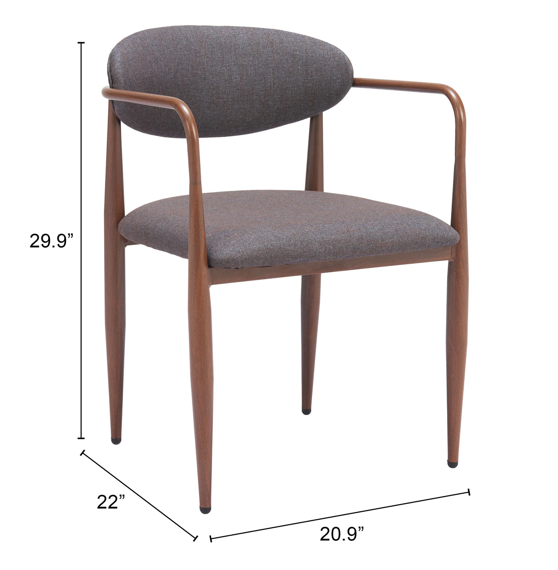 Zens Truffle Gray Dining Chair (Set of 2) - Ornate Home