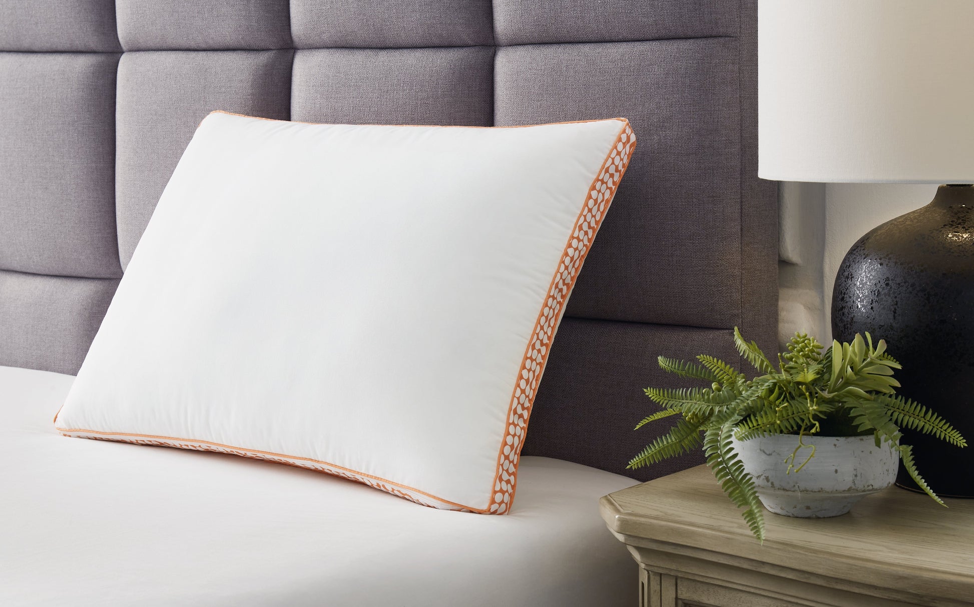 Zephyr 2.0 White/Orange 3-in-1 Pillow- Viva Furn