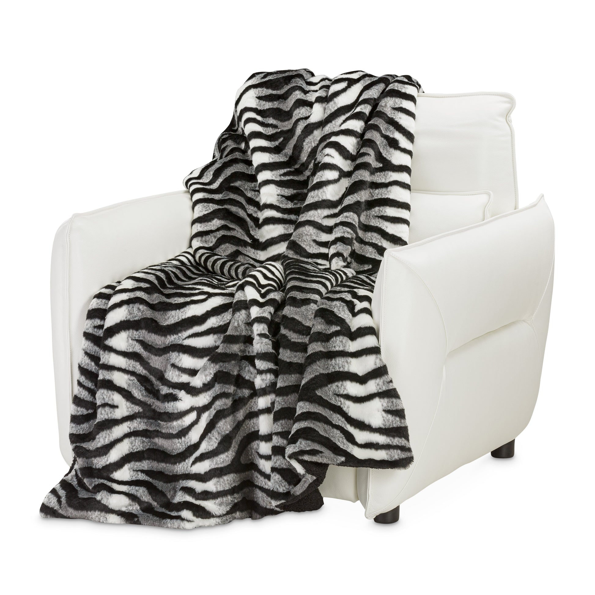 Zephyr Ebony 56"x72" in Faux-Fur Throw - Ornate Home