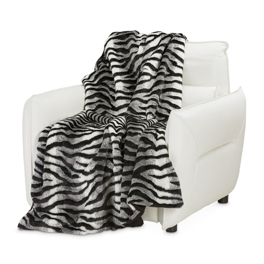 Zephyr Ebony 56"x72" in Faux-Fur Throw - Ornate Home