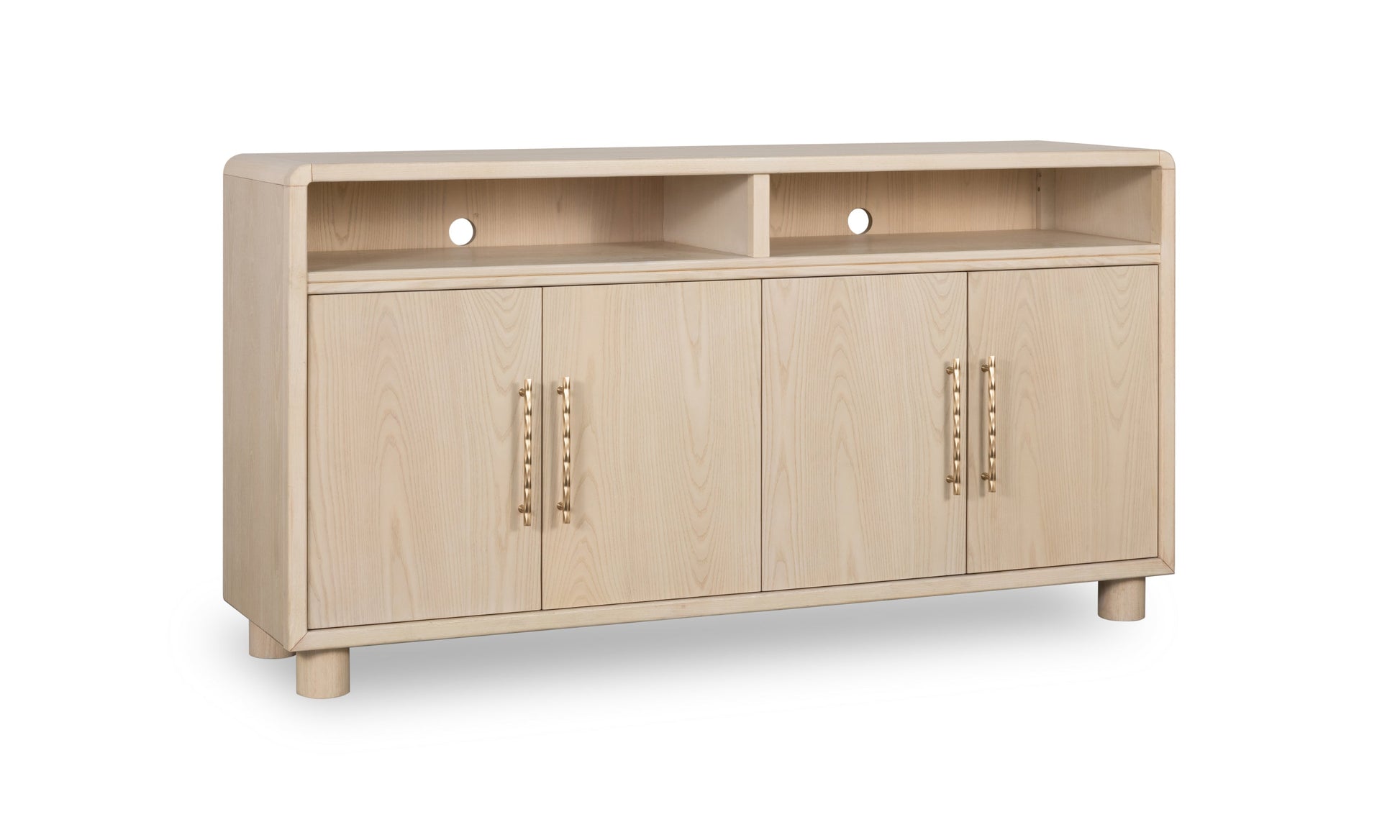 Zinnia Four Door Two Shelf Sideboard in White Sand - Ornate Home