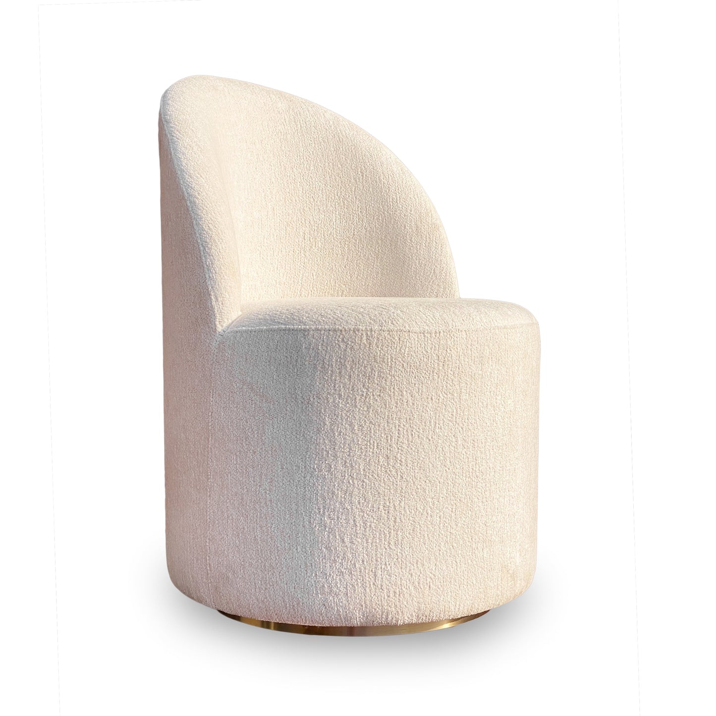 Zinnia Fully Upholstered Swivel Chair in Dune Chenille - Ornate Home
