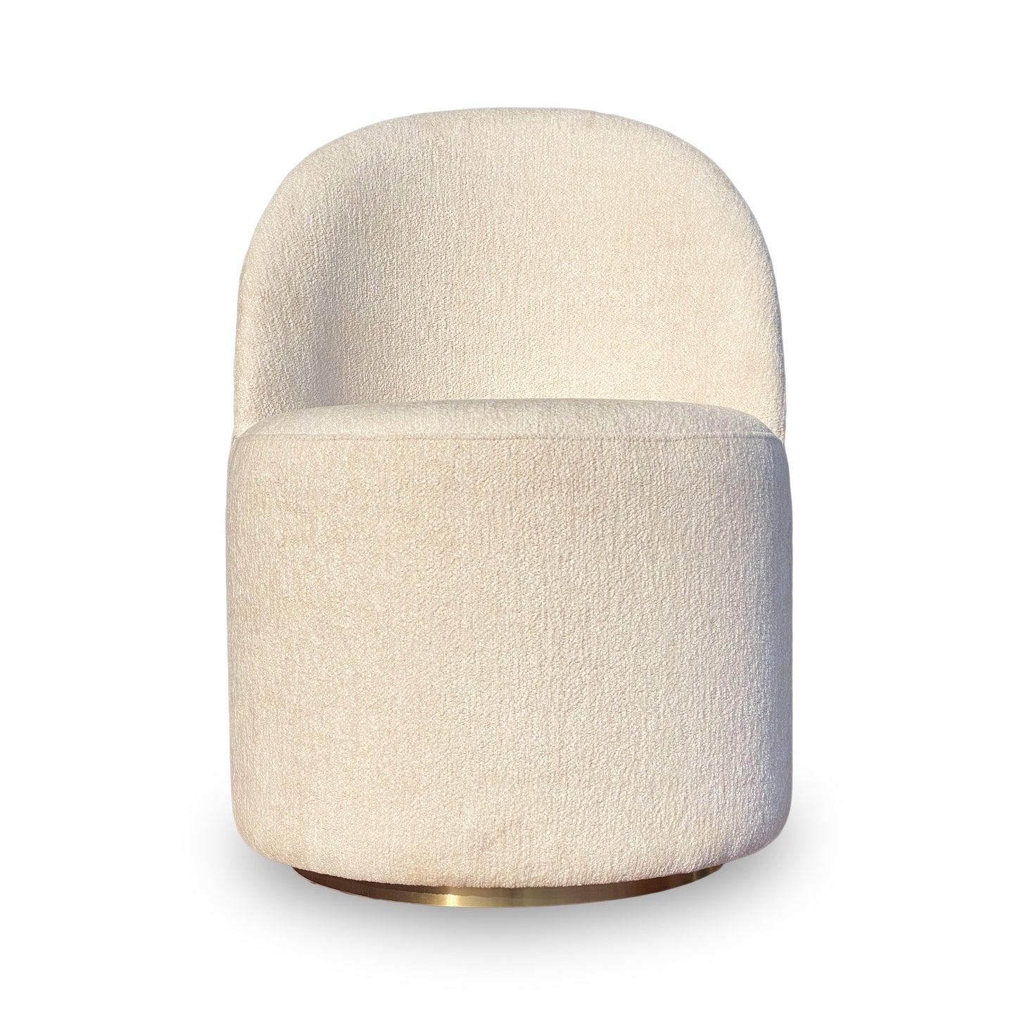 Zinnia Fully Upholstered Swivel Chair in Dune Chenille - Ornate Home