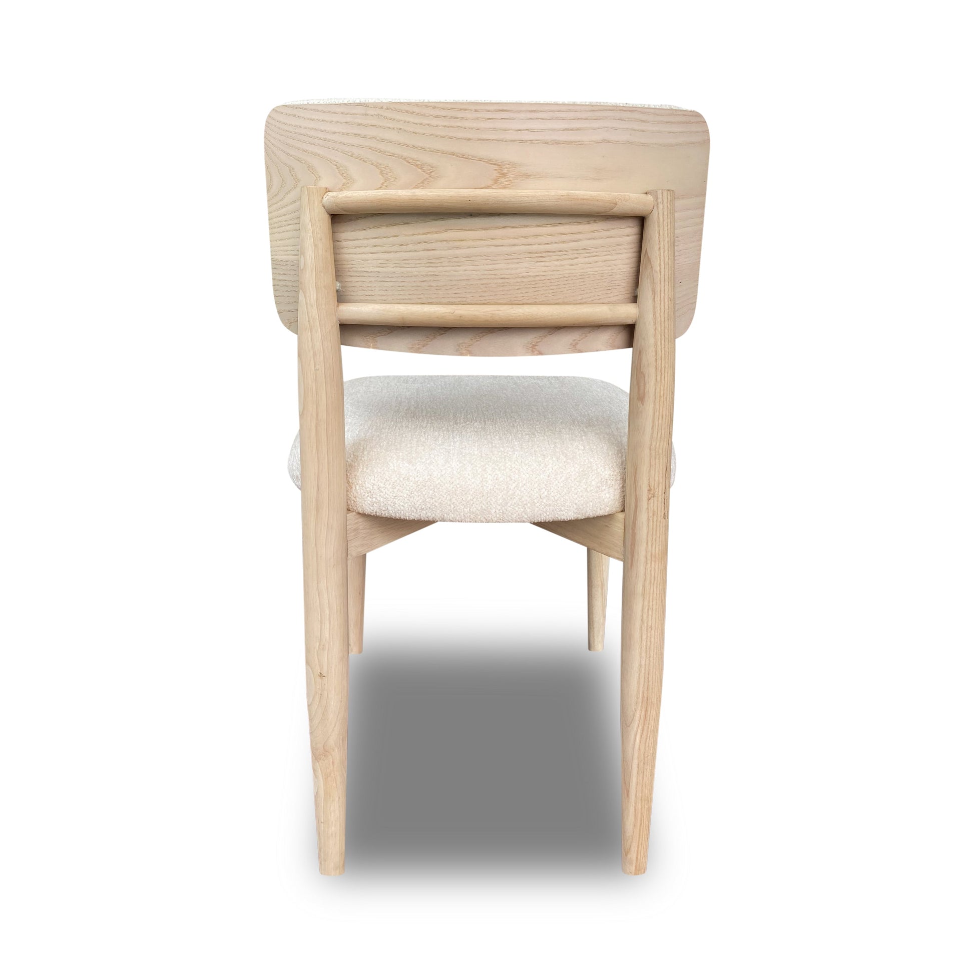 Zinnia Wood Back Dining Chair in White Sand and Dune Chenille (Set of 2) - Ornate Home