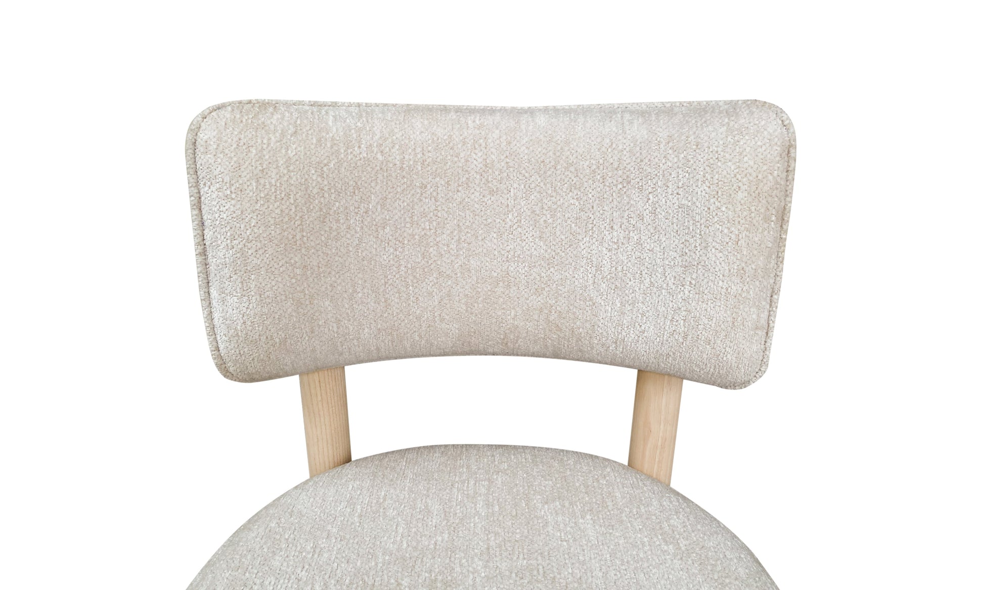 Zinnia Wood Back Dining Chair in White Sand and Dune Chenille (Set of 2) - Ornate Home