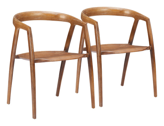 Ziran Walnut Dining Chair (Set of 2) - Ornate Home