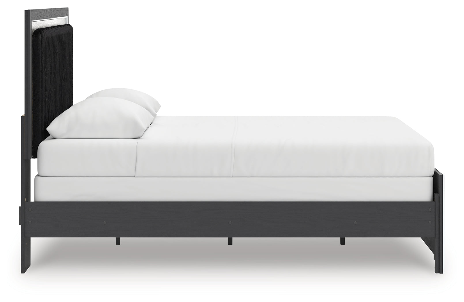 Zuraleus Black Queen Upholstered Panel Bed- Viva Furn