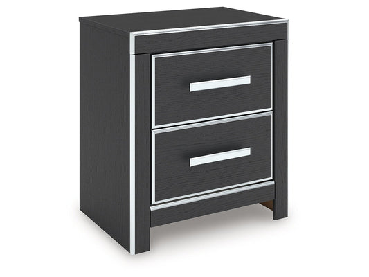 Zuraleus Black Two Drawer Night Stand- Viva Furn