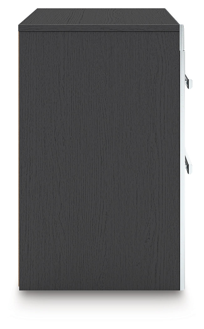 Zuraleus Black Two Drawer Night Stand- Viva Furn