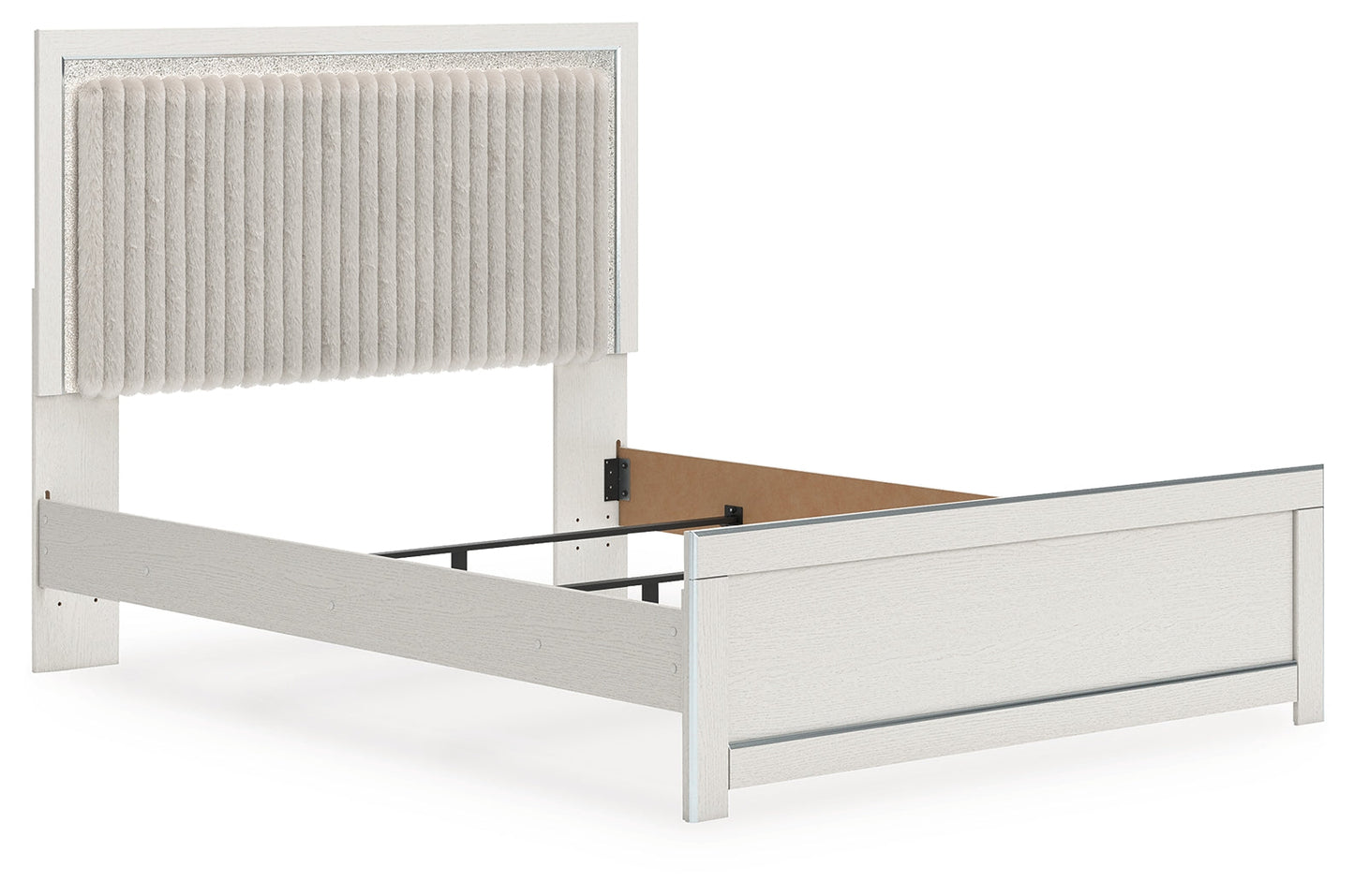 Zuraleus White Queen Upholstered Panel Bed- Viva Furn