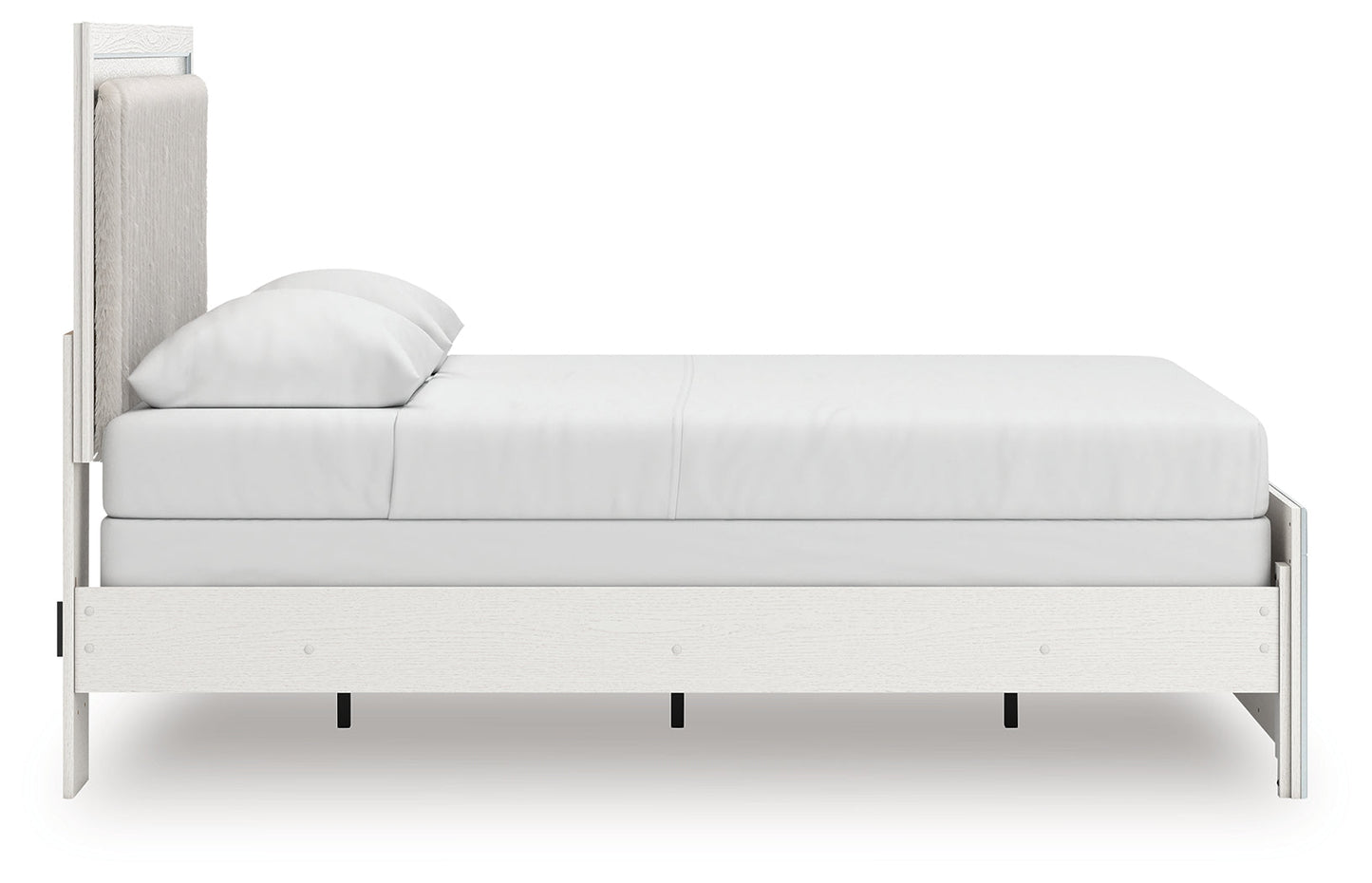 Zuraleus White Queen Upholstered Panel Bed- Viva Furn