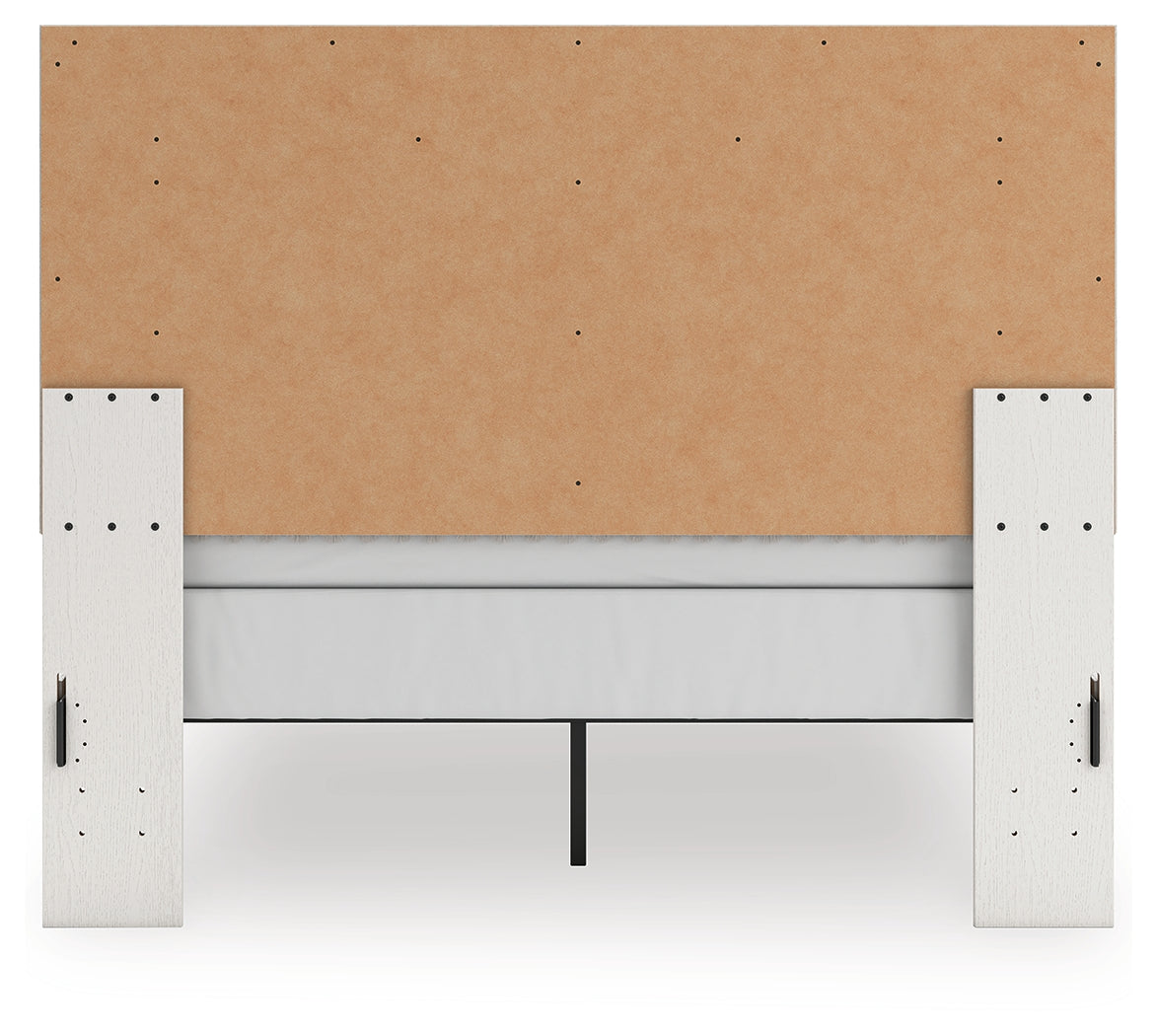 Zuraleus White Queen Upholstered Panel Bed- Viva Furn