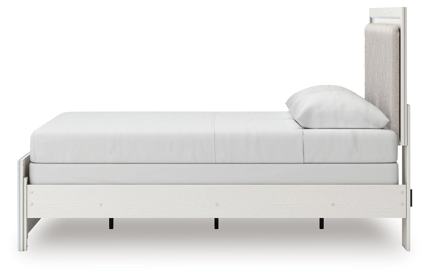 Zuraleus White Queen Upholstered Panel Bed- Viva Furn