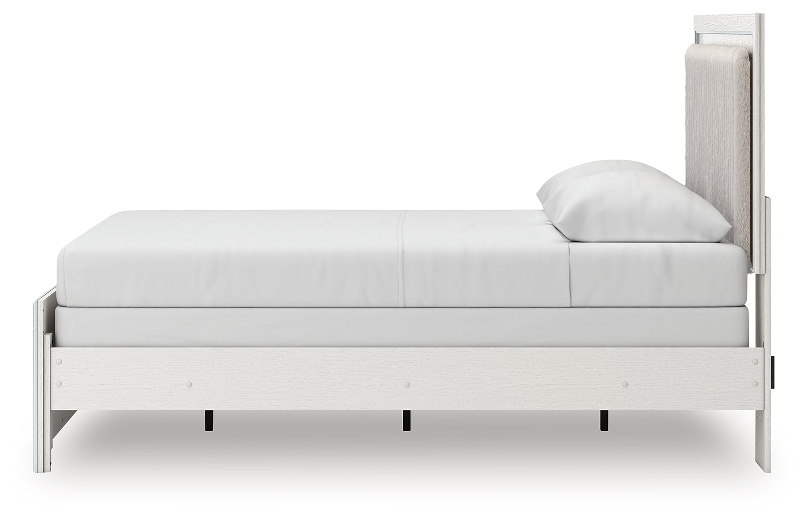 Zuraleus White Queen Upholstered Panel Bed- Viva Furn