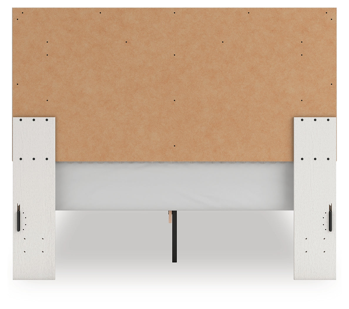 Zuraleus White Queen Upholstered Panel Platform Bed- Viva Furn
