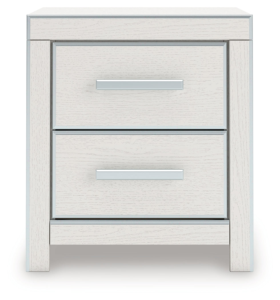 Zuraleus White Two Drawer Night Stand- Viva Furn