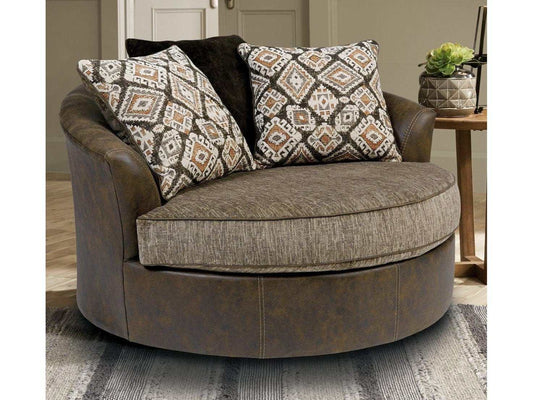 Abalone Chocolate Oversized Swivel Chair