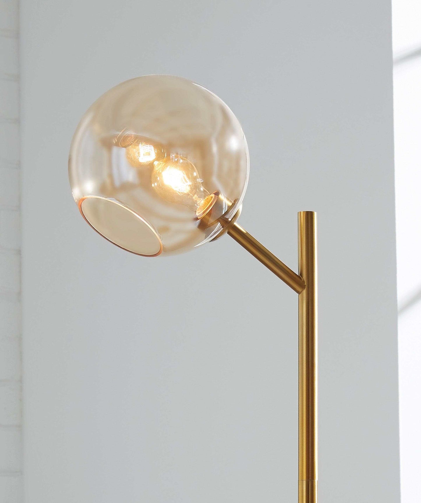 Abanson Gold Floor Lamp w/ Glass Shade