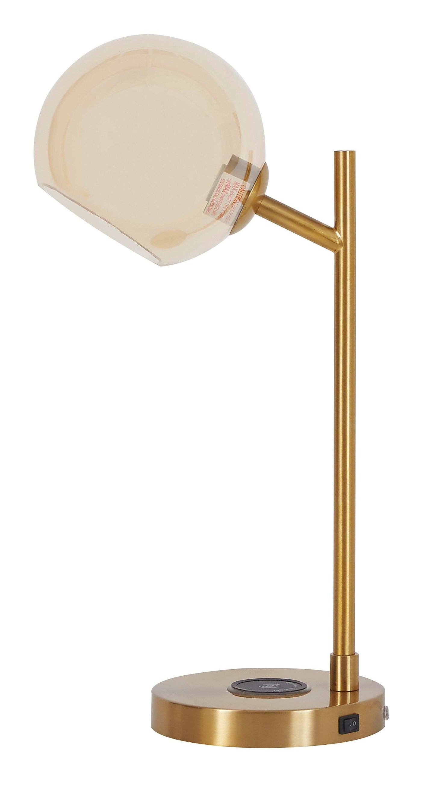 Abanson Gold Table/Desk Lamp w/ Wireless Charger