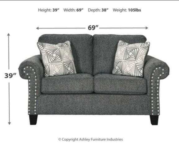 Agleno Charcoal Loveseat