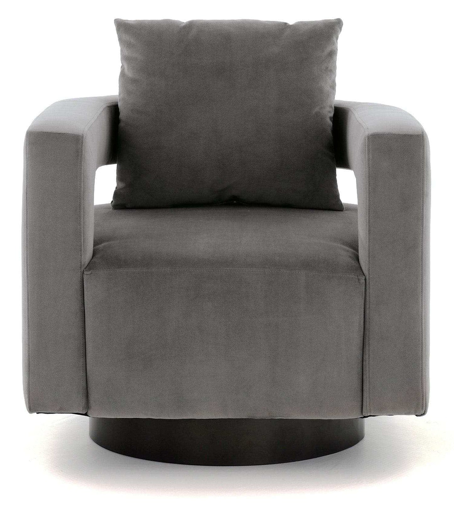 Alcoma Gray Velvet Swivel Accent Chair