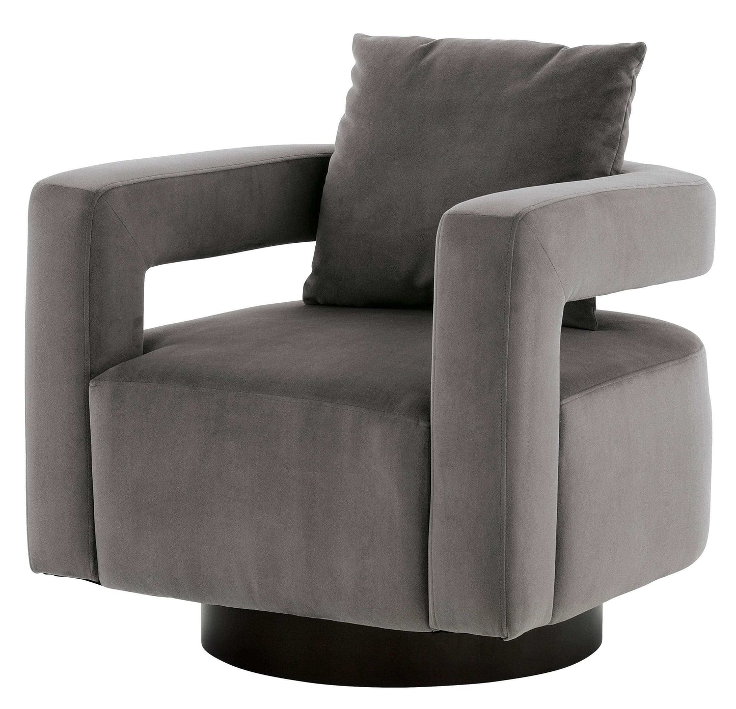 Alcoma Gray Velvet Swivel Accent Chair