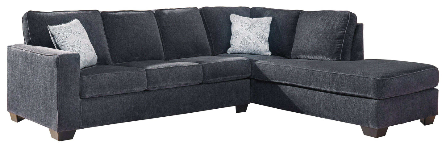 Altari Slate Full Sleeper Sectional Sofa w/ RAF Chaise