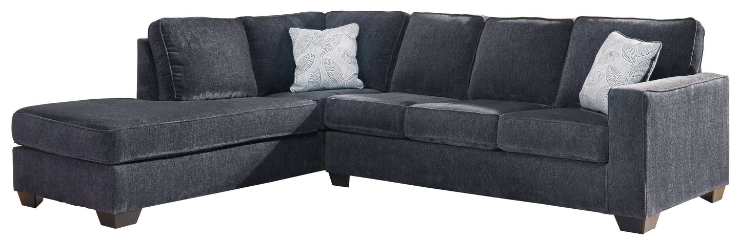 Altari Slate Full Sleeper Sectional Sofa w/ LAF Chaise