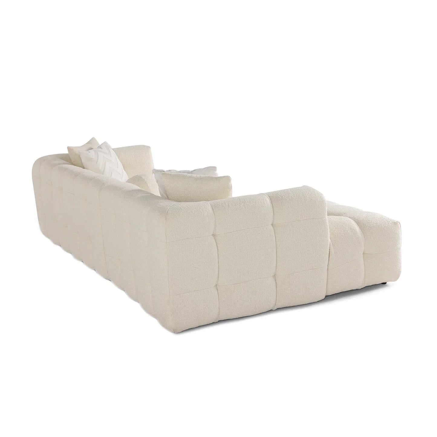 Brooklyn Ivory Boucle L Shape Sectional Sofa - Ornate Home