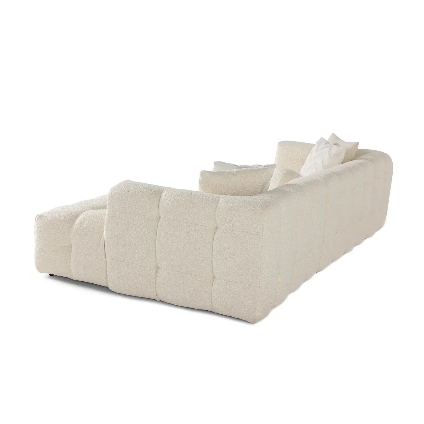 Brooklyn Ivory Boucle L Shape Sectional Sofa - Ornate Home