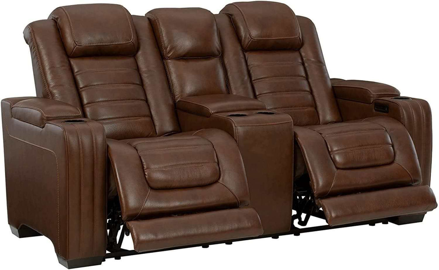 Backtrack Chocolate Power Reclining Loveseat w/ Console