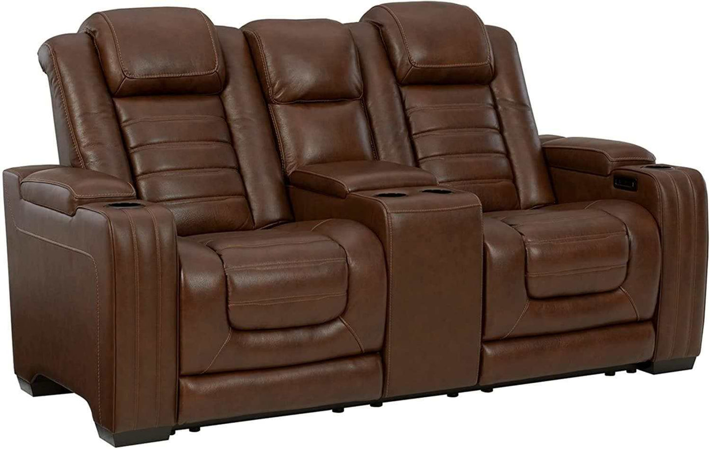 Backtrack Chocolate Power Reclining Loveseat w/ Console